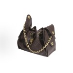 CHANEL 25Bag 26P Double C LOGO leather chain diamond-shaped hippie bag, perforated calfskin with gold metal handbag, small size for women