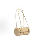 CHANEL 26P distressed gold label Double C Logo long handle granular embossed glossy calfskin with gold metal bowling bag handle and shoulder bag small size for women