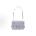 CHANEL 26P distressed double C Logo, double shoulder strap design, granular embossed glossy calfskin with gold metal lid, single shoulder bag, small size for women