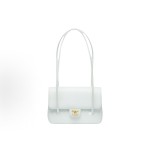 CHANEL 26P distressed double C Logo, double shoulder strap design, granular embossed glossy calfskin with gold metal lid, single shoulder bag, small size for women