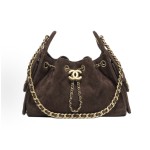 CHANEL 25Bag 26C Early Spring Resort Collection, Double C diamond-shaped quilted leather chain hippie bag, suede effect cofskin with metal shoulder bag, mini women\'s style, dark brown chocolate color