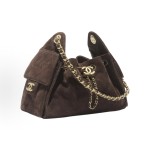 CHANEL 25Bag 26C Early Spring Resort Collection, Double C diamond-shaped quilted leather chain hippie bag, suede effect cofskin with metal shoulder bag, mini women\'s style, dark brown chocolate color