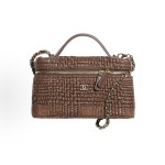 CHANEL 26P classic chain gold label Double C Logo leather chain woven, coconut fiber with gold metal cosmetic bag, single-shoulder handbag for women