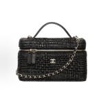 CHANEL 26P classic chain gold label Double C Logo leather chain woven, coconut fiber with gold metal cosmetic bag, single-shoulder handbag for women