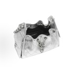 CHANEL 25Bag 26C Silver label Double C Logo diamond-quilted leather chain hippie bag, mini silver shoulder bag