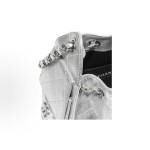 CHANEL 25Bag 26C Silver label Double C Logo diamond-quilted leather chain hippie bag, mini silver shoulder bag