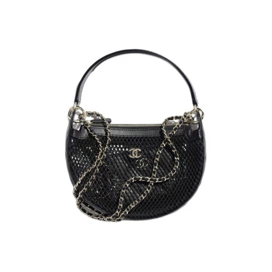 CHANEL 25S classic logo single-shoulder crossbody handbag for women, Noir black