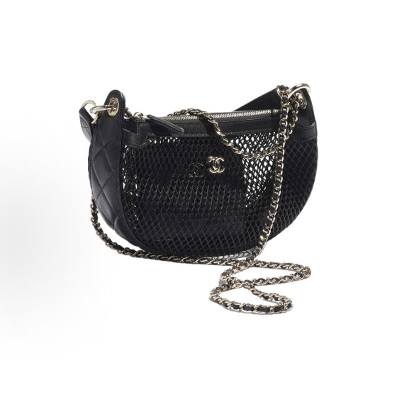 CHANEL 25S classic logo single-shoulder crossbody handbag for women, Noir black