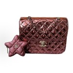 CHANEL 24C Early Spring Resort Collection: Shiny star-shaped diamond-shaped leather chain-like coin purse, backpack and backpack in three colors