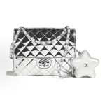 CHANEL 24C Early Spring Resort Collection: Shiny star-shaped diamond-shaped leather chain-like coin purse, backpack and backpack in three colors