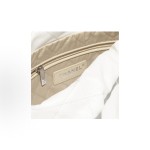 CHANEL 22Bag 24C Early Spring Resort Collection, letter Logo diamond-patterned leather chain strap, bill of lading shoulder bag, small size, regular white