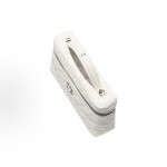 CHANEL 26C gold buckle quilted double C lock buckle leather chain cosmetic bag crossbody handbag, white