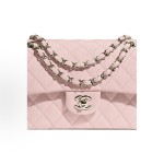 CHANEL Classic Flap CF Classic gold buckle quilted leather chain cowhide single-shoulder crossbody bag small pink