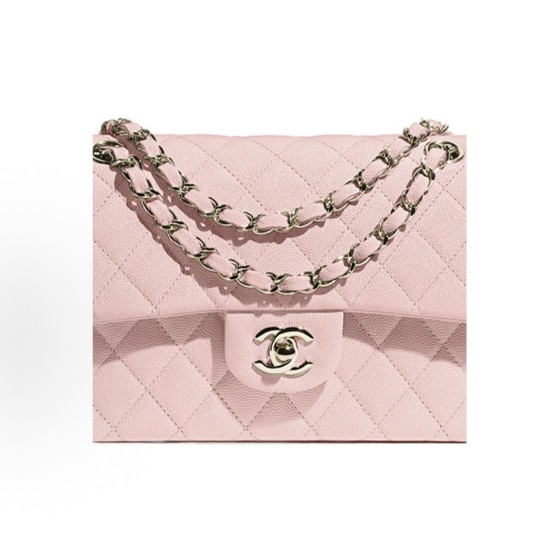 CHANEL Classic Flap CF Classic gold buckle quilted leather chain cowhide single-shoulder crossbody bag small pink