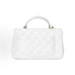 CHANEL Classic Flap CF 22P Lion Pendant diamond-shaped leather chain Shoulder strap Flip Cover Open Shoulder Crossbody bag Mini white