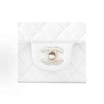 CHANEL Classic Flap CF 22P Lion Pendant diamond-shaped leather chain Shoulder strap Flip Cover Open Shoulder Crossbody bag Mini white