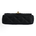 CHANEL 23P Spring/Summer heart-shaped gold ball, gold chain, gold buckle, diamond-patterned grain, embossed cowhide, flap bag, single-shoulder crossbody bag, small size for women, black