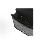 CHANEL 25B embossed lock opening and closing granular cowhide material, gold metal backpack for women, black