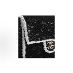 CHANEL 25K Double C logo flap bag with sequins and metal crossbody single-shoulder bag for women, black and white