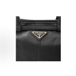 PRADA Bonnie soft lux series Long handle Leather shoulder bag, medium size for women, black