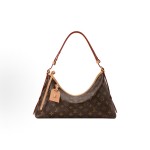 LOUIS VUITTON Carryall East West Gold hardware detachable letter-branded single-shoulder bag brown