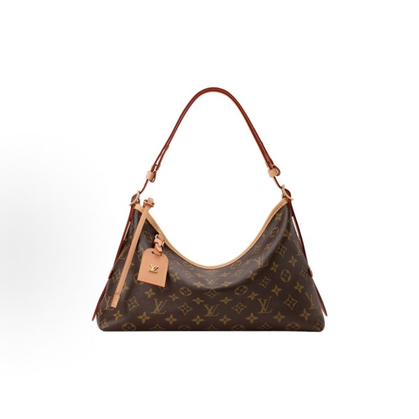 LOUIS VUITTON Carryall East West Gold hardware detachable letter-branded single-shoulder bag brown