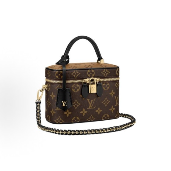 LOUIS VUITTON Vanity Versatile portable makeup Bag and toiletry bag, small size, brownish