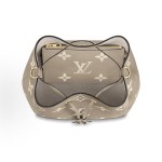 LOUIS VUITTON NEONOE embossed textured grain medium size elephant grey with cream white