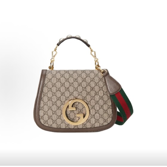 GUCCI Blondie single-shoulder crossbody handbag, medium size for women in brown