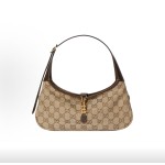 GUCCI Jackie Slim single-shoulder bag, small size for women, sand color and brown