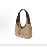 GUCCI Jackie Slim single-shoulder bag, small size for women, sand color and brown