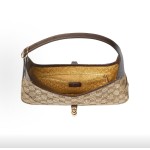GUCCI Jackie Slim single-shoulder bag, small size for women, sand color and brown