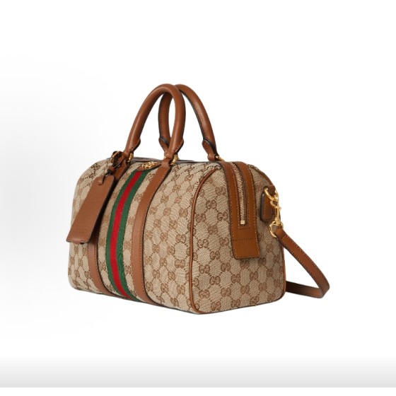 GUCCI Ophidia handbag, medium size for women, beige and brown