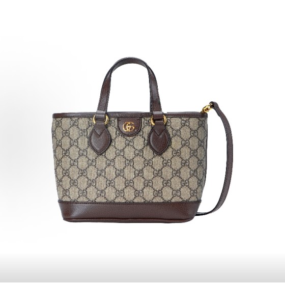 GUCCI Ophidia mini women\'s single-shoulder crossbody handbag in beige and ebony