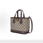 GUCCI Ophidia mini women\'s single-shoulder crossbody handbag in beige and ebony