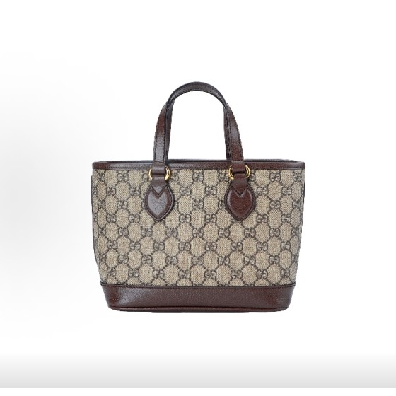 GUCCI Ophidia mini women\'s single-shoulder crossbody handbag in beige and ebony