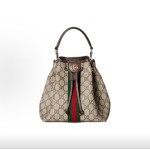 GUCCI Ophidia bucket Bag, single-shoulder handbag, small size for women, brown