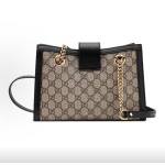 GUCCI Padlock gold key lock hand-held crossbody single-shoulder bag, small size for women, in ebony and black