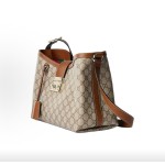 GUCCI Padlock shoulder bag medium-sized for women in beige and dark brown