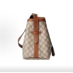 GUCCI Padlock shoulder bag medium-sized for women in beige and dark brown
