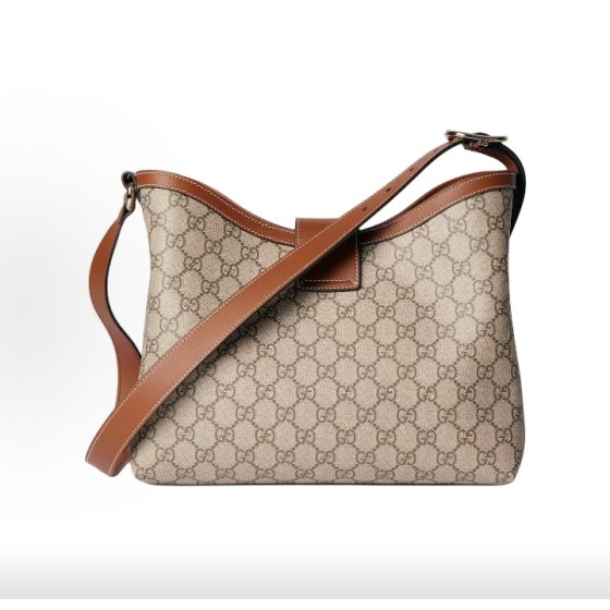 GUCCI Padlock shoulder bag medium-sized for women in beige and dark brown