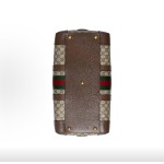 GUCCI Savoy adjustable shoulder strap zipper opening and closing hand-held crossbody travel bag, large men\'s style, beige and brown