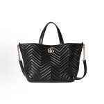 GUCCI Marmont iconic double G logo Tote bag, shopping bag, medium-sized handbag, women\'s black
