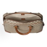 GUCCI GG Emblem brand logo zipper opening, single-shoulder crossbody briefcase, medium size for men, beige and dark brown