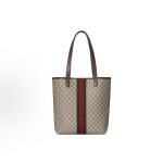 GUCCI Ophidia vintage interwoven letter-patterned Tote bag, shopping bag, single-shoulder bag, medium-sized men\'s style, beige and brown