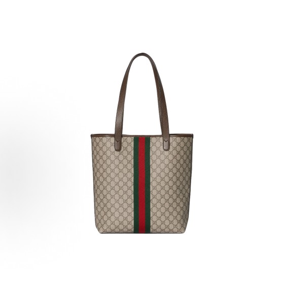 GUCCI Ophidia vintage interwoven letter-patterned Tote bag, shopping bag, single-shoulder bag, medium-sized men\'s style, beige and brown