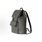 GUCCI Ophidia gold combination Double G logo backpack for men in large size, grey and black