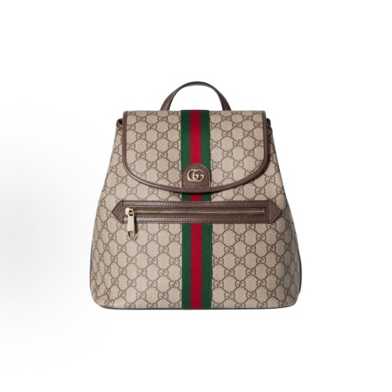 GUCCI Ophidia hardware accessories backpack medium-sized for women in beige and brown
