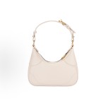 GUCCI Aphrodite gold logo crescent moon bag, hand-held shoulder bag, small size for women, white