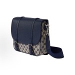 GUCCI Original brand Logo flip cover crossbody single-shoulder bag for men, beige and blue